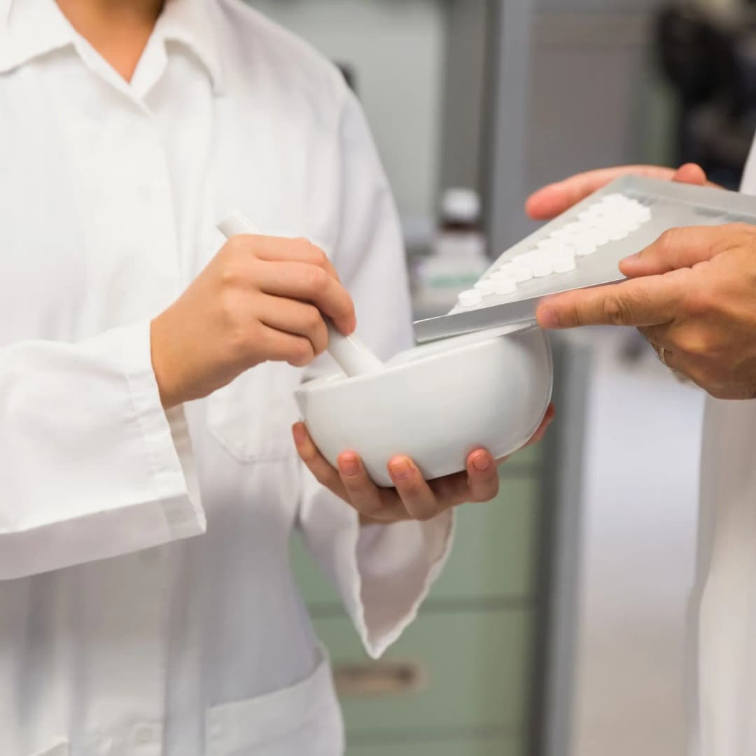 Pharmacist talking to a patient